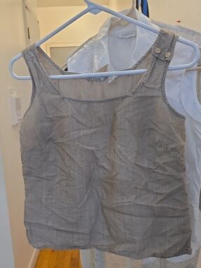 Tommy Bahama Light Taupe Sleeveless Button-Shoulder Tank